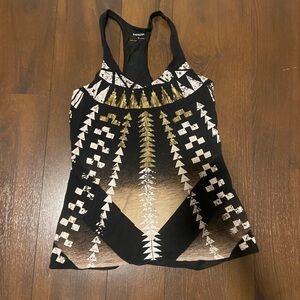 Express Xs boho sequin y2k tank top racerback women’s black shirt